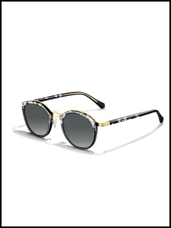 Acetate Metal Bridge Retro Round Sunglasses Polarized UV Protection